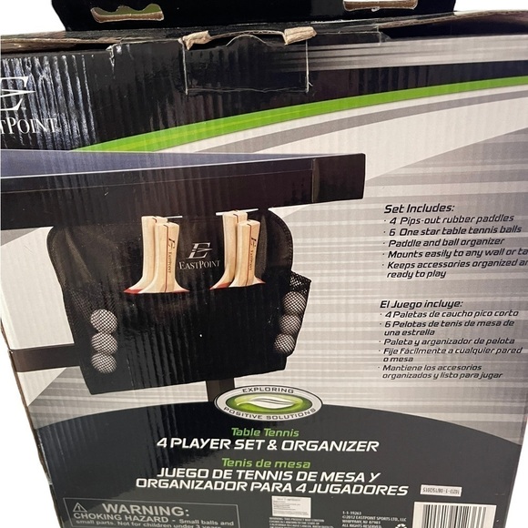 Eastpoint 4 player table tennis set  And organizer with 4 paddles 5 balls - Picture 3 of 4